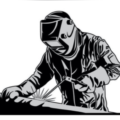 Welder working with protective gear